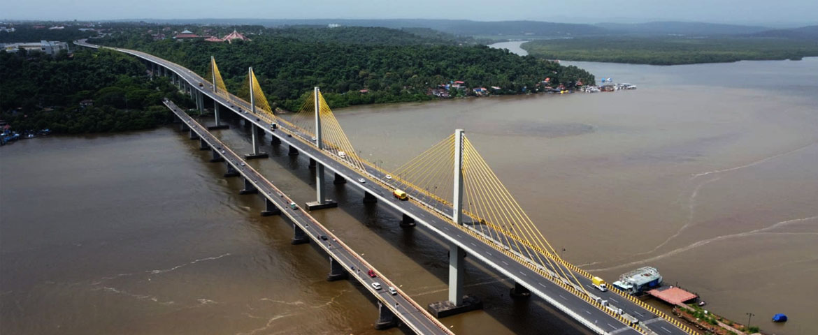 Helicopter Ride Goa - View Atal Sethu bridge